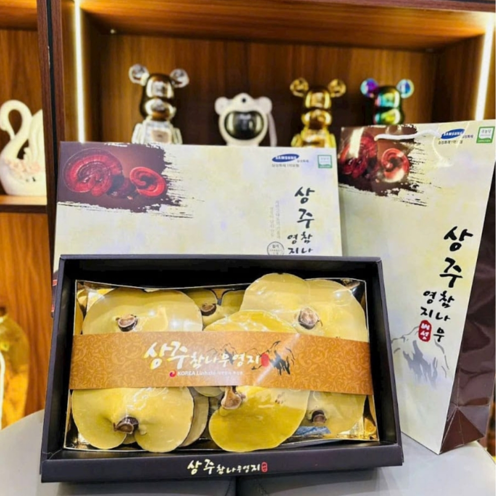 Nấm linh chi hộp quà SangJu Hàn Quốc thượng hạng hộp 1kg 4 - hanghanchinhhang.vn Nấm linh chi hộp quà SangJu Hàn Quốc