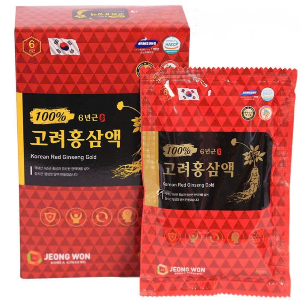 Nước hồng sâm Jeong Won Hàn Quốc nguyên chất hộp 30 gói x 80ml 2 - hanghanchinhhang.vn Nước hồng sâm Jeong Won Hàn Quốc